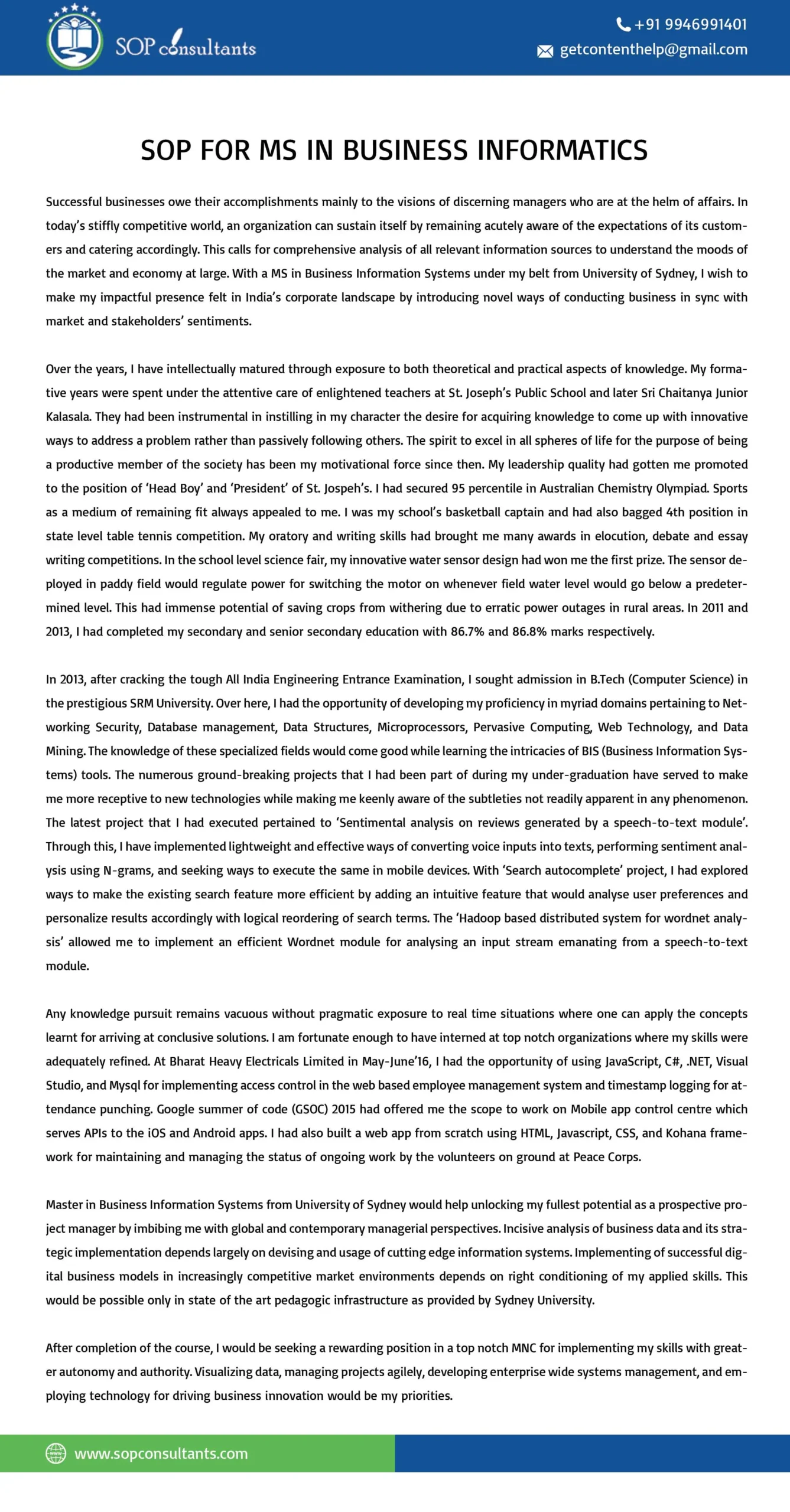 Company Statement Of Purpose Examples