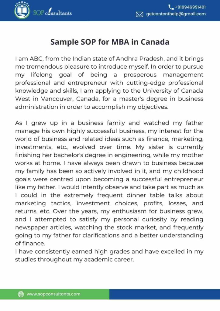 personal statement for mba course