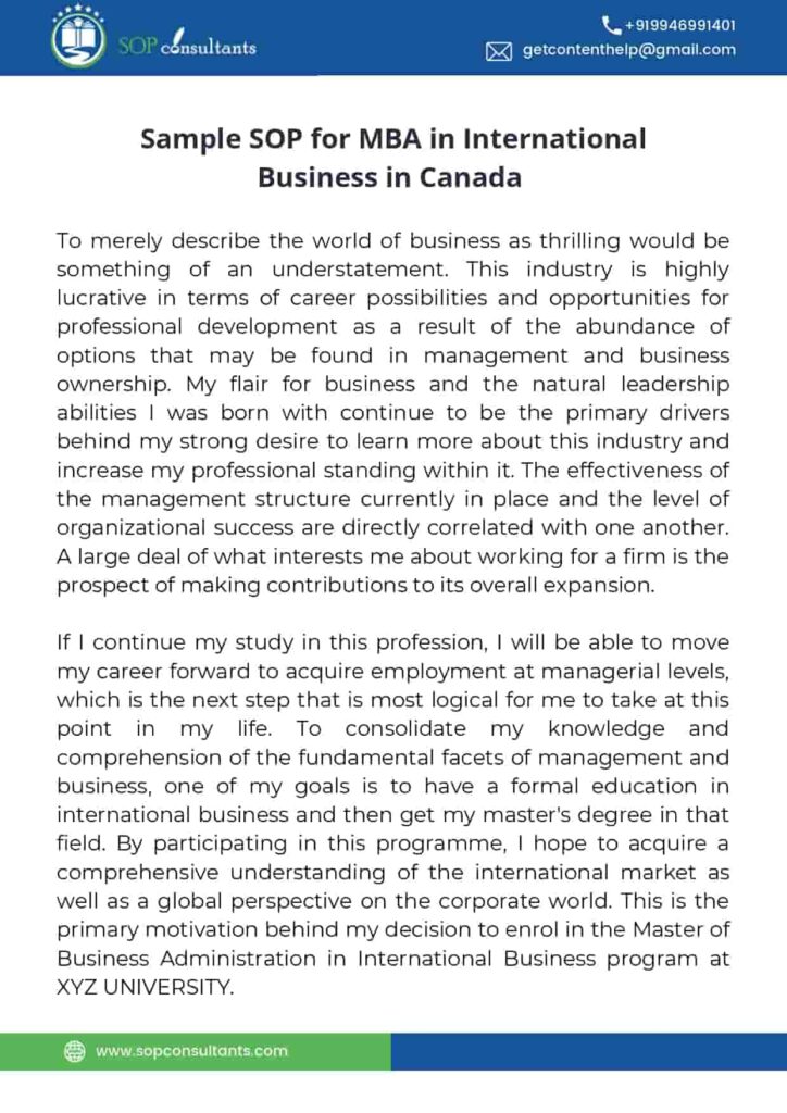 Sample Sop For Mba The Document Template Vrogue co