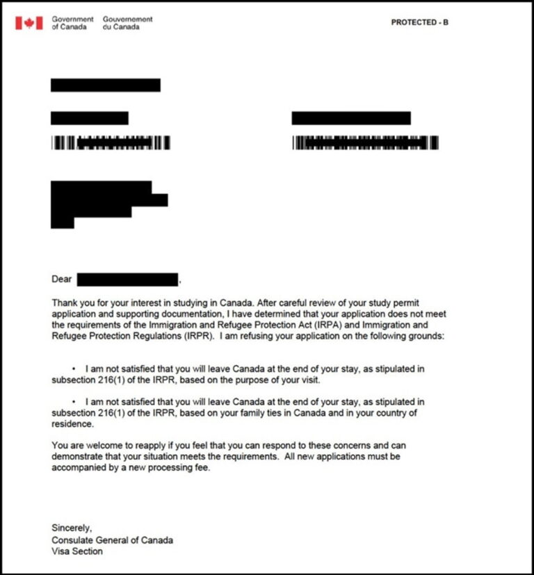 cover letter canada visa refusal