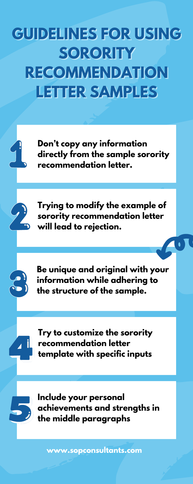 Guide lines for writing sorority recommendation letter - infographics
