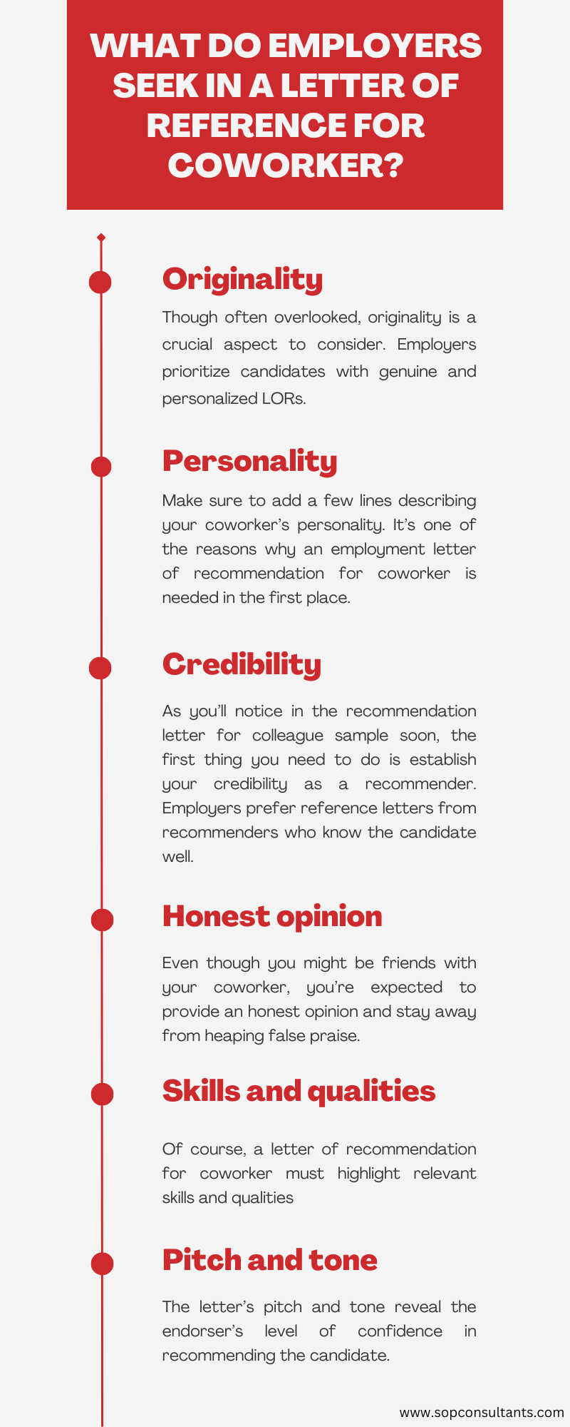 what do emplyees seek in letter of recommendation for co-worker - complete guide lines infographic