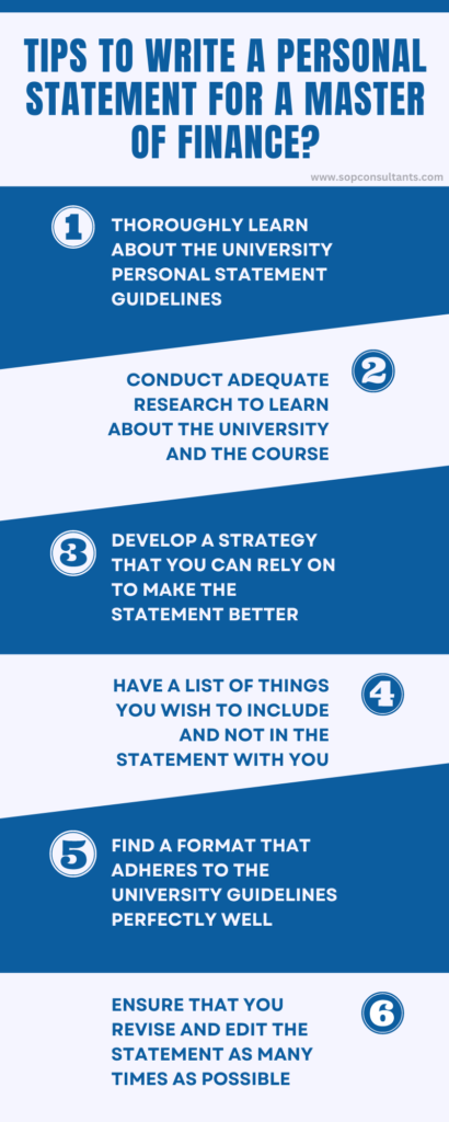 tips on how to write a personal statement for master of finance
