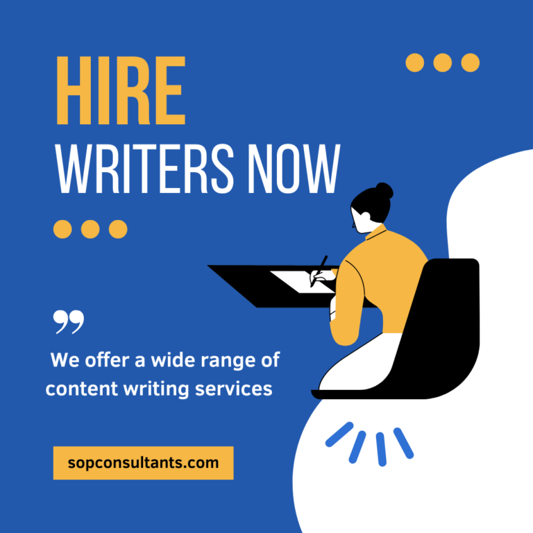 Qualified, Experienced Writers for SOP writing, Assignment Writing, Thesis writing - SOP Consultants