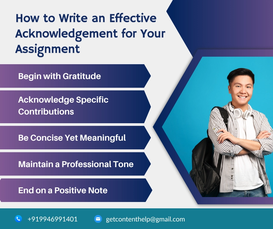 we provide free sample for acknowldegment for assignment